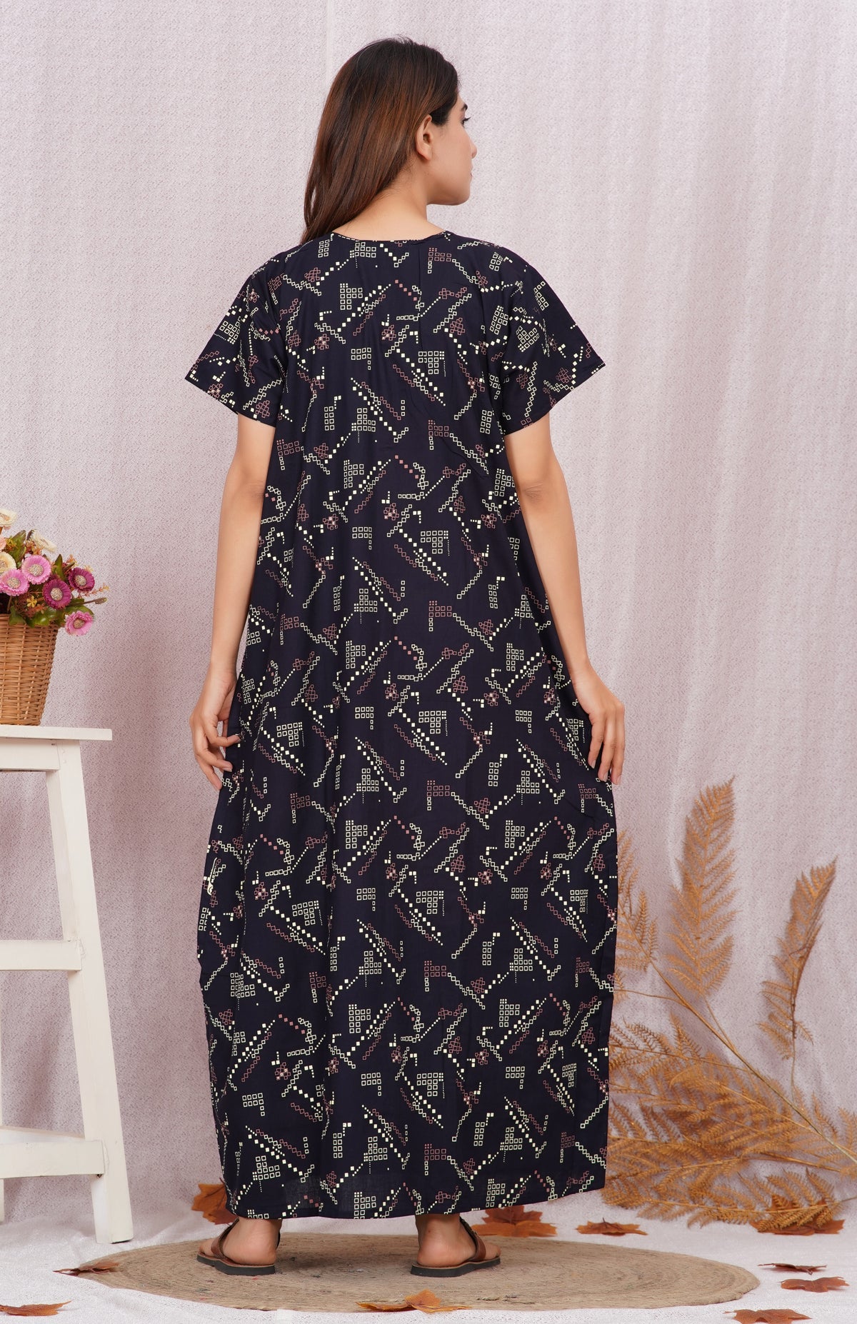 Stylish Floral Printed Cotton nightdress | Free size