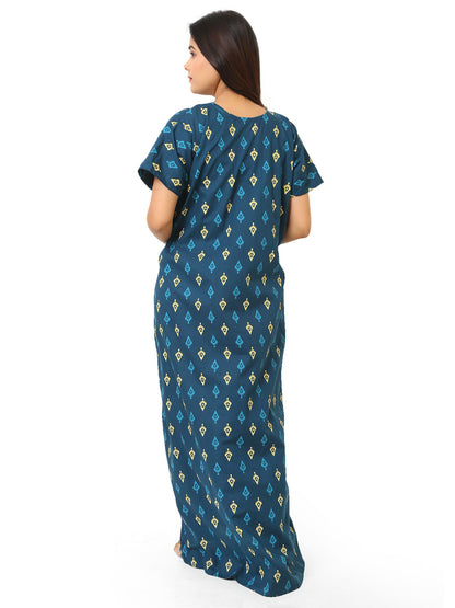 Neck embroidery Cotton Nighty for Women – Free Size