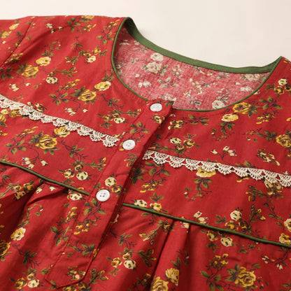Floral Discharge printed Cotton nighty | Free size