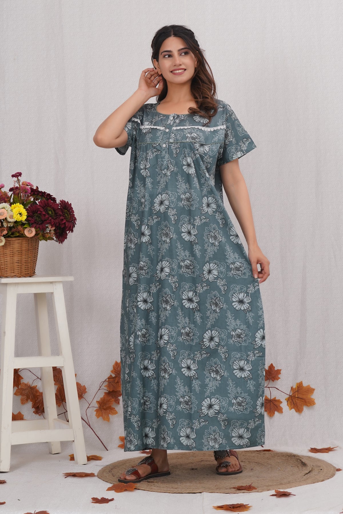 Soft fabric Cotton Nighty for Women | Free size