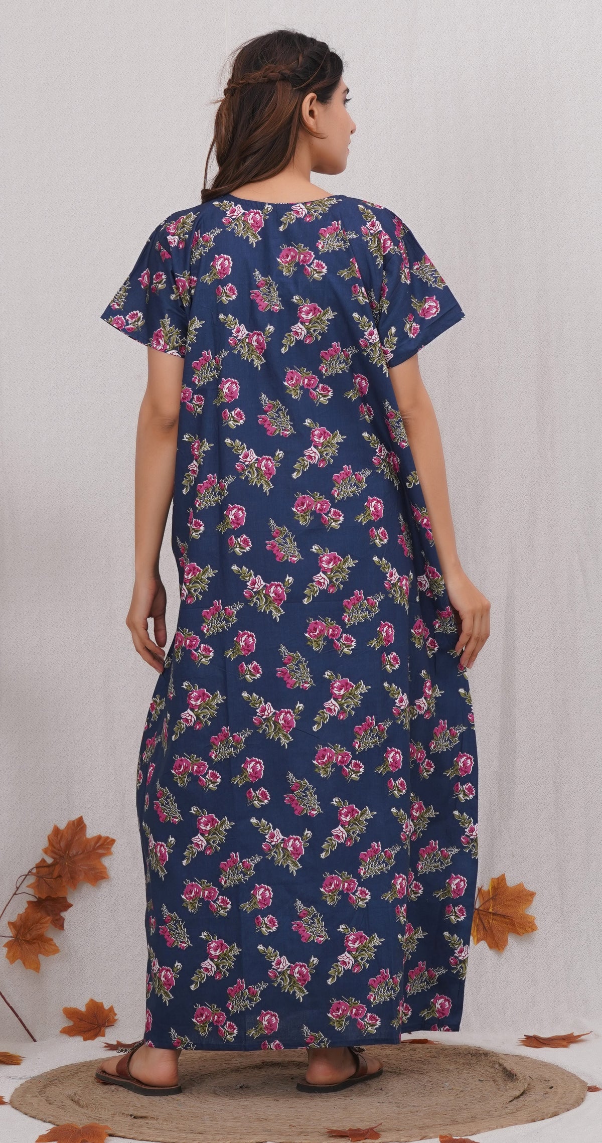 Women's Floral Printed Cotton nighty | Free size
