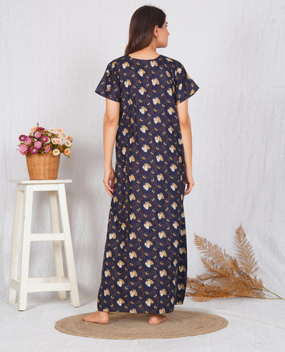 Women Cotton printed feeding nighty | Free Size