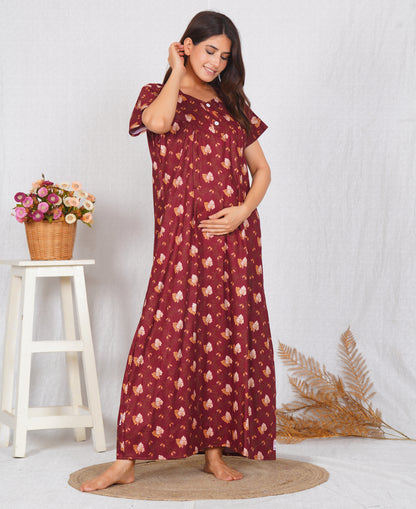 Stylish Women Cotton Feeding Nightdress | Free size