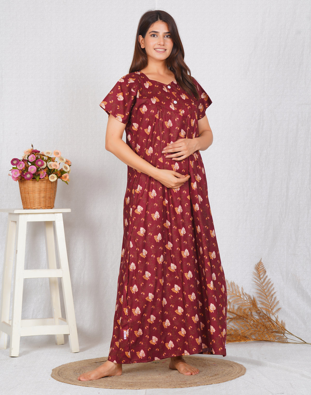 Stylish Women Cotton Feeding Nightdress | Free size