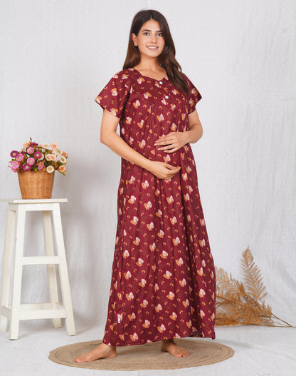 Stylish Women Cotton Feeding Nightdress | Free size