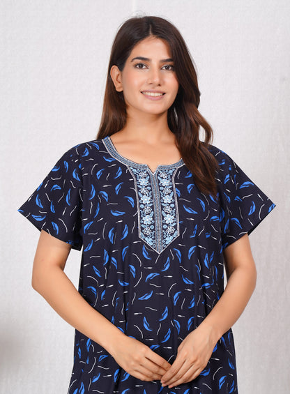 Vardhana Women's Premium Cotton Embroidery Nighty