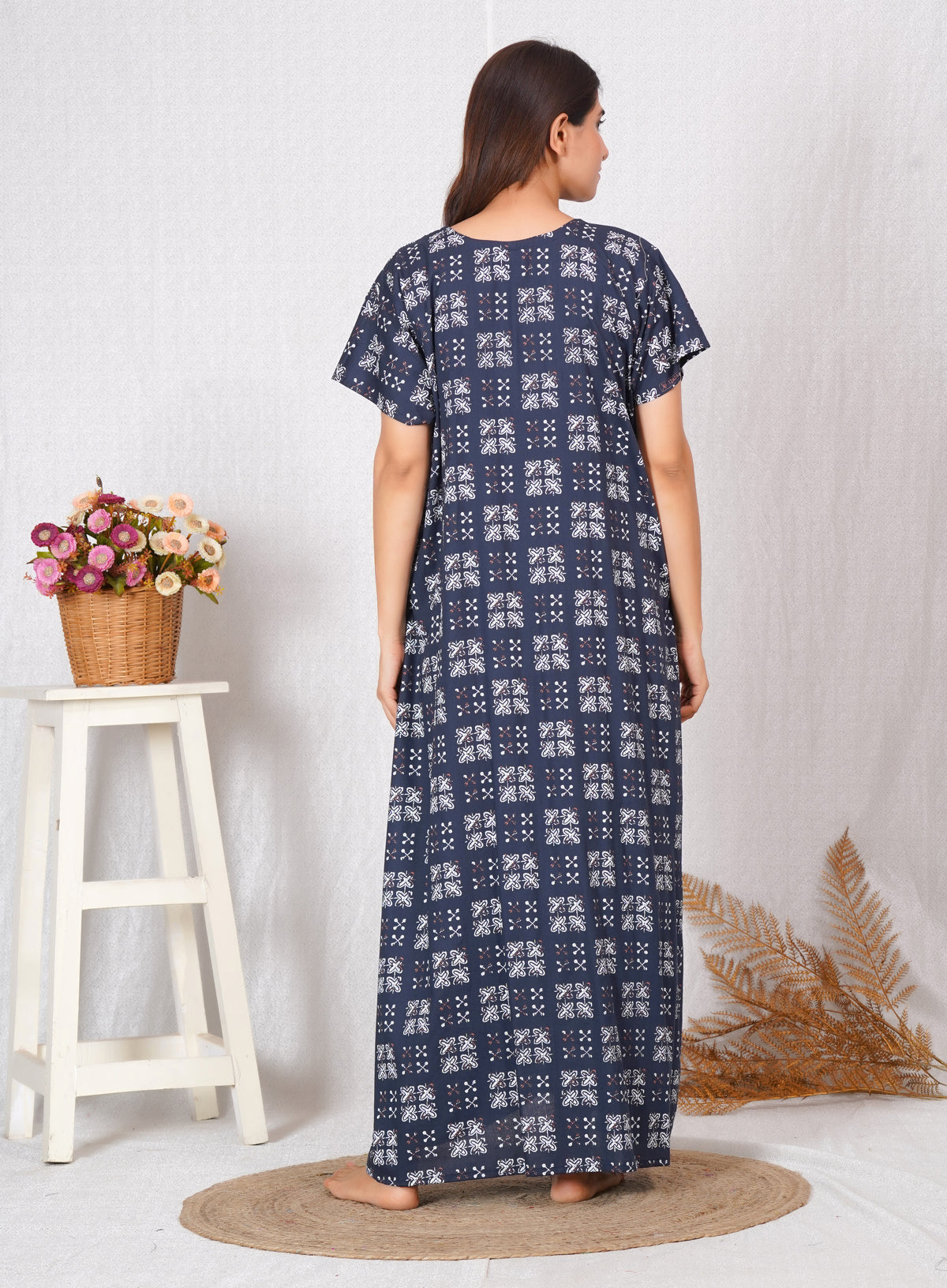 Rajwadi Cotton printed feeding nighty | Free Size