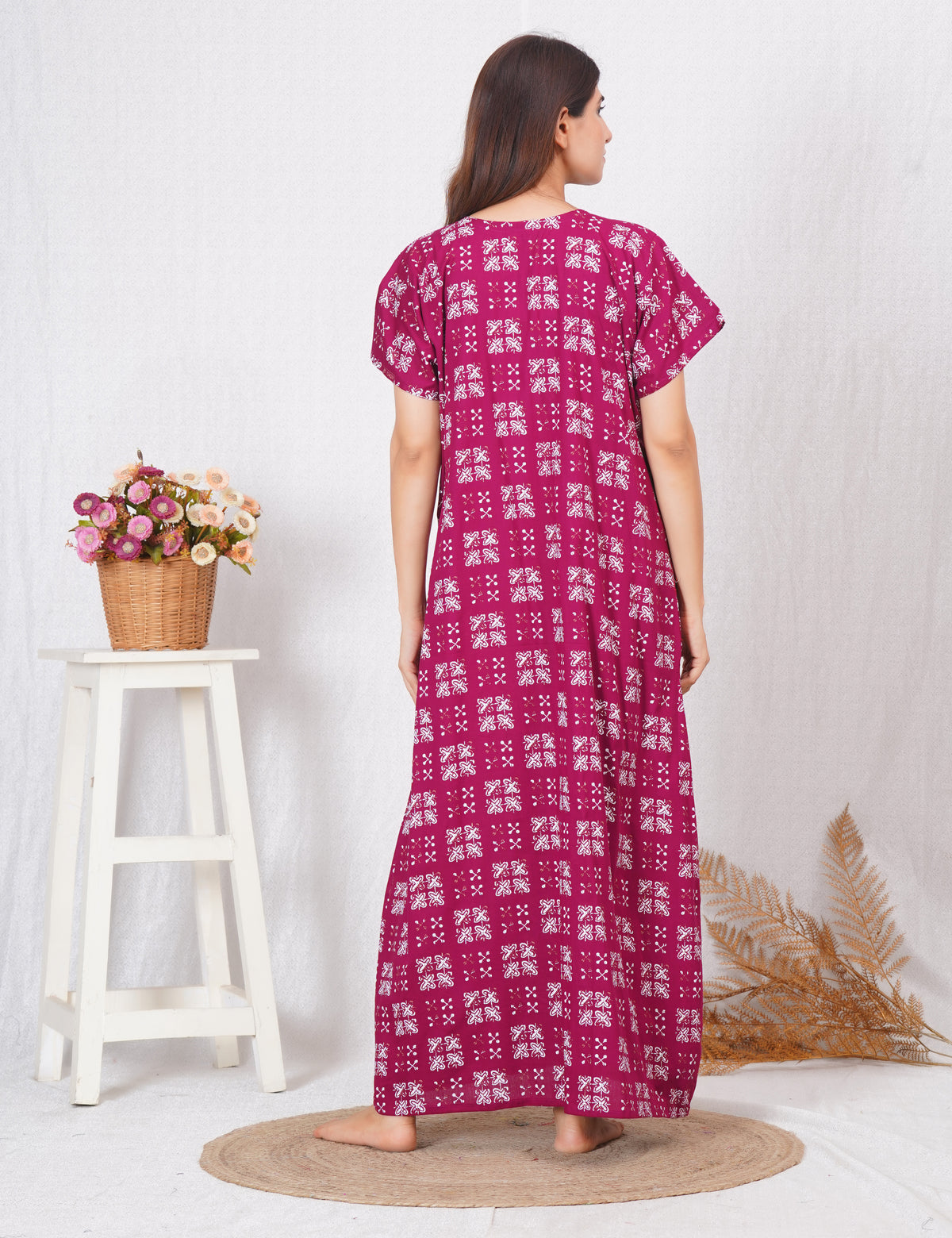 Rajwadi Print elegant Cotton feeding nighty