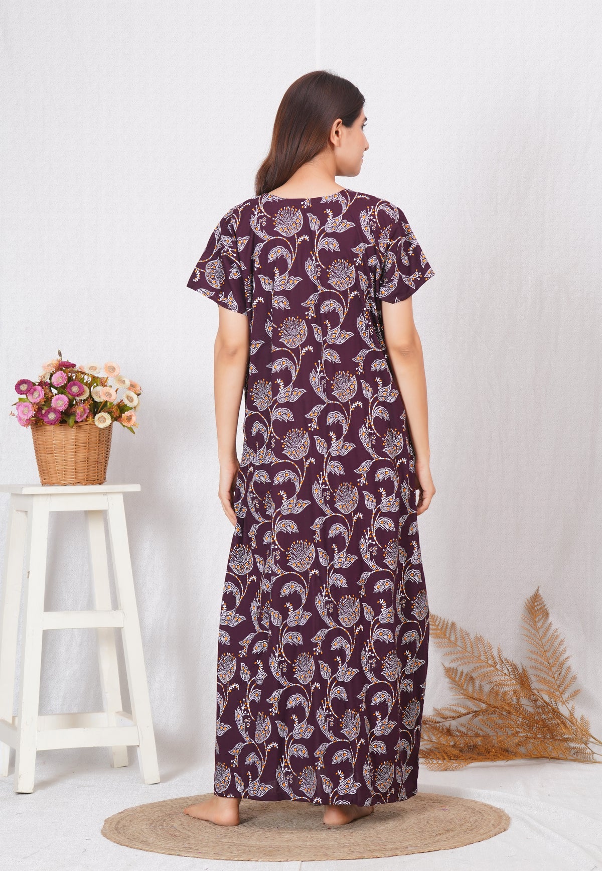 Vardhana Printed Feeding Nighty for Breastfeeding Mothers