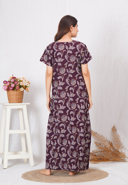Vardhana Printed Feeding Nighty for Breastfeeding Mothers