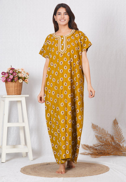 Vardhana Soft Cotton Embroidery Nighty for Women