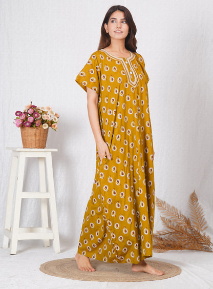 Vardhana Soft Cotton Embroidery Nighty for Women