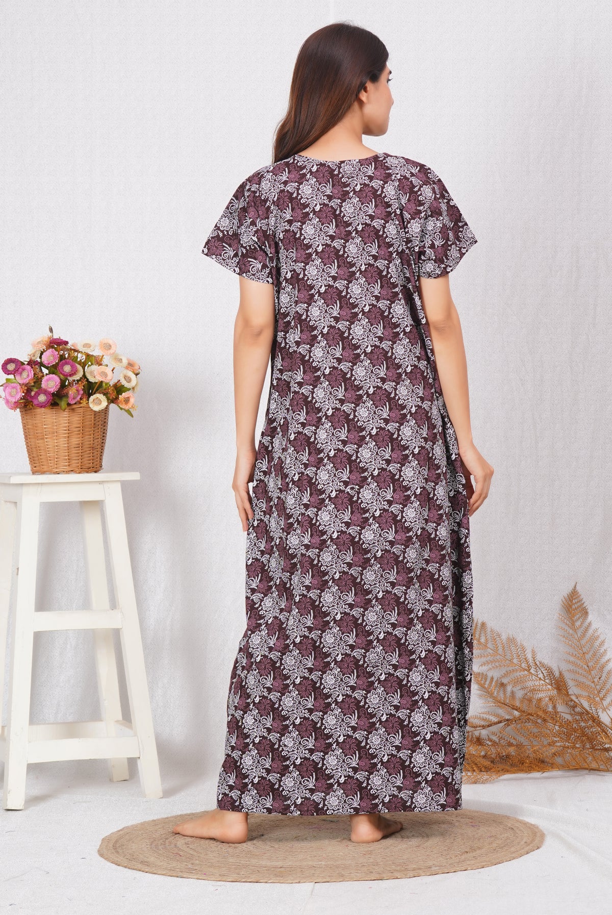 Rajwadi Printed Cotton Feeding nighty for Women | Free size