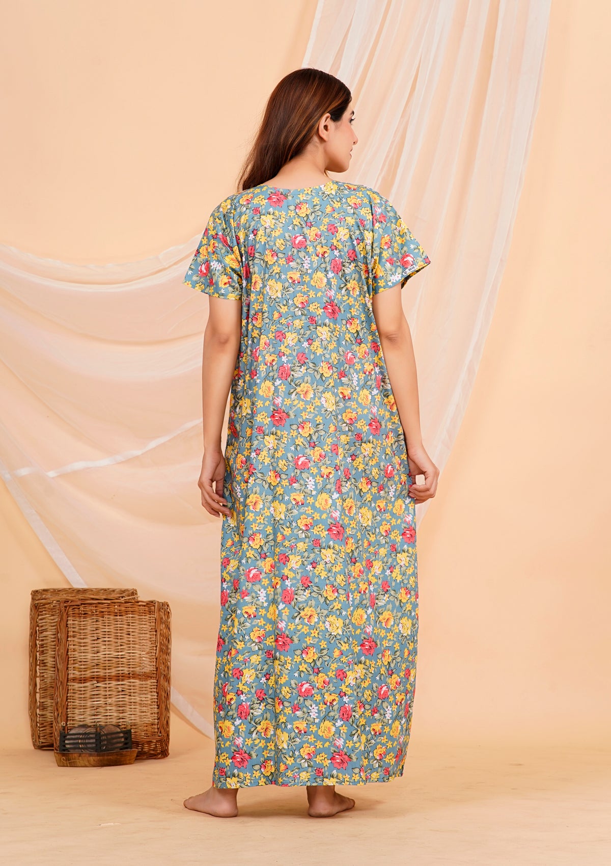 Procian Printed Cotton Feeding Nighty – Free Size
