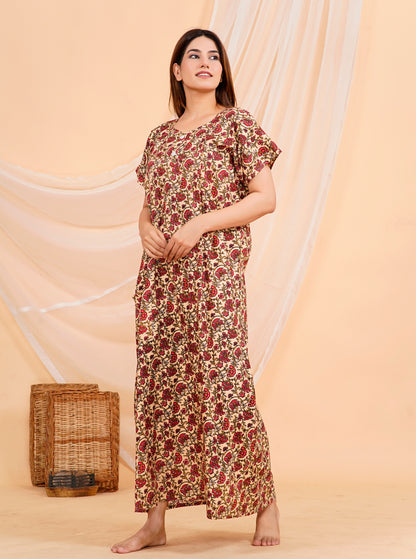 Vardhana Women's Cotton Feeding Nighty | Soft & Comfortable for daily wear