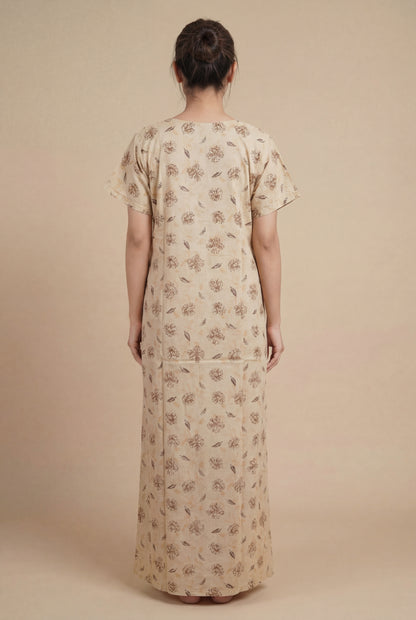 Elegant Printed Cotton Feeding nighty for women | Free size