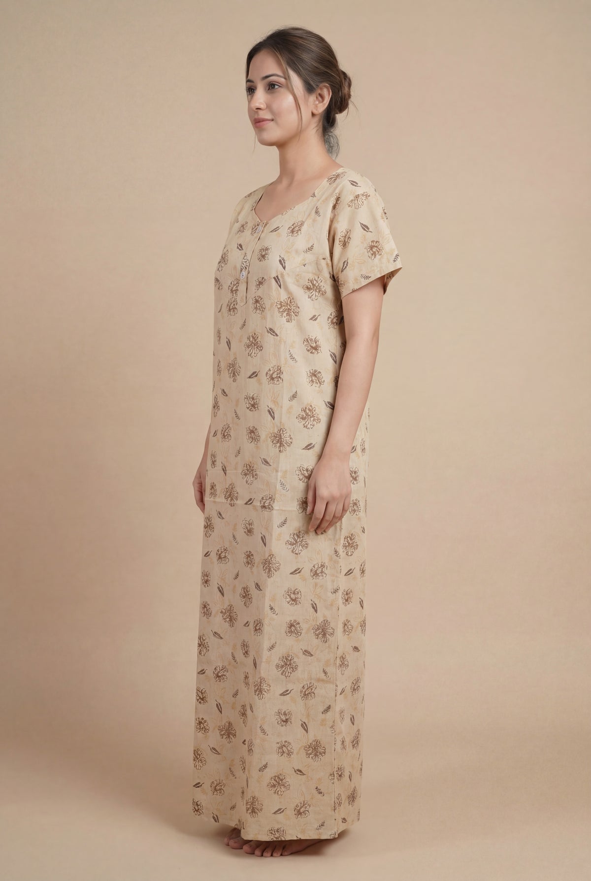 Elegant Printed Cotton Feeding nighty for women | Free size