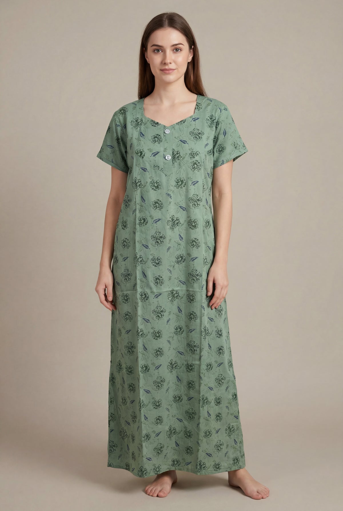 Elegant Printed Cotton Feeding nighty for women | Free size