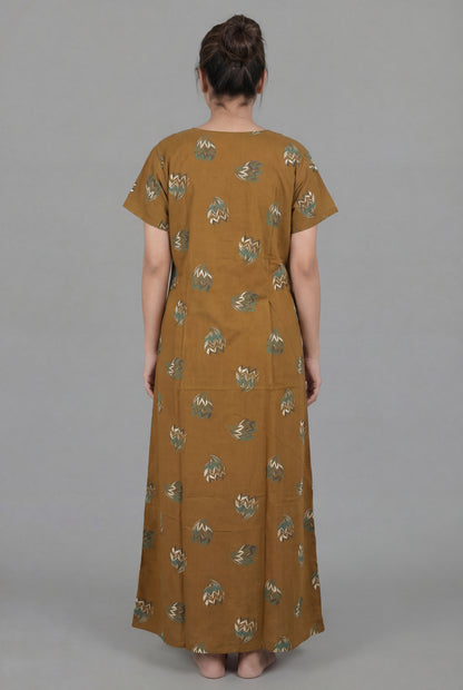 Discharge Printed Cotton Feeding nighty for women | Free size