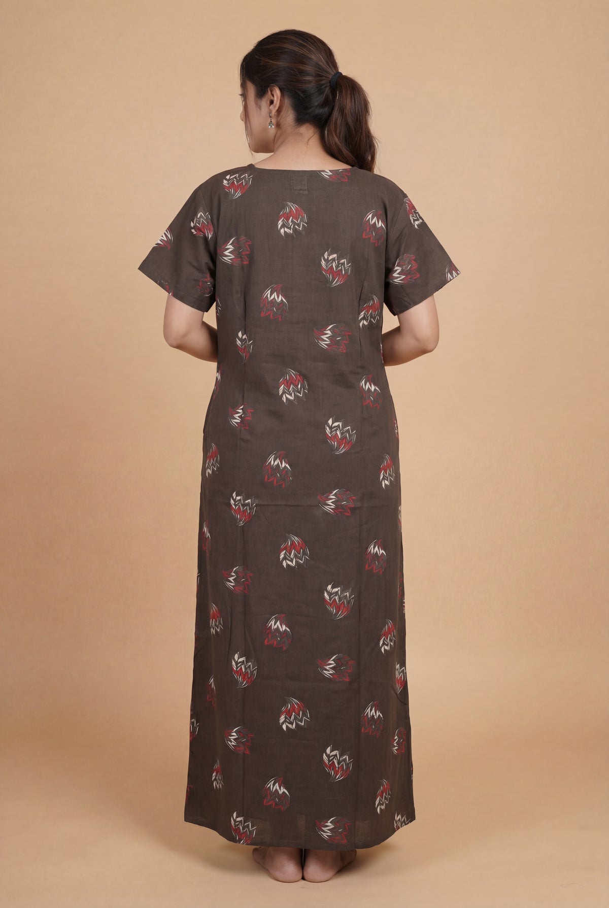 Discharge Printed Cotton Feeding nighty for women | Free size