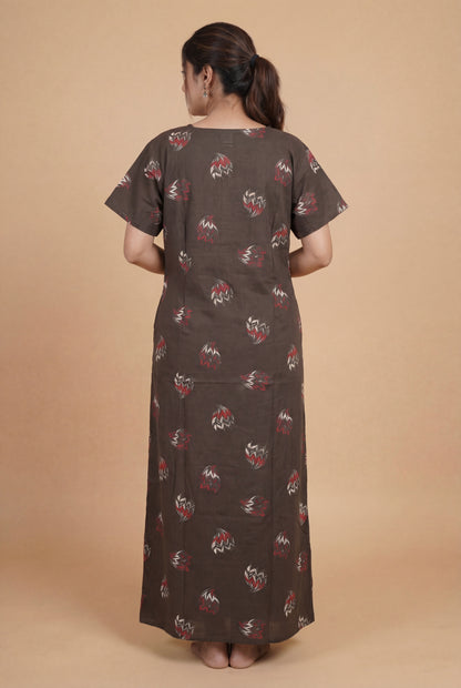 Discharge Printed Cotton Feeding nighty for women | Free size