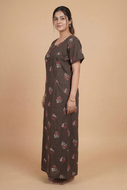Discharge Printed Cotton Feeding nighty for women | Free size