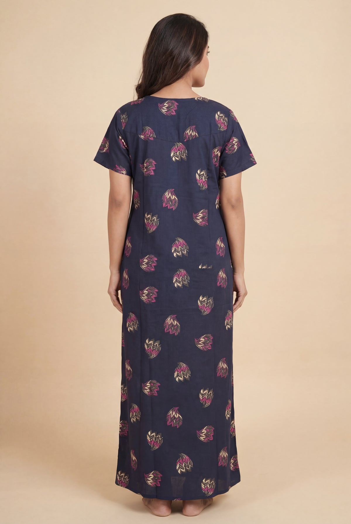 Discharge Printed Cotton Feeding nighty for women | Free size