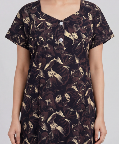 Elegant Printed Cotton Feeding nighty for women | Free size