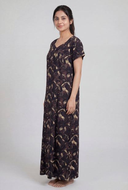 Elegant Printed Cotton Feeding nighty for women | Free size
