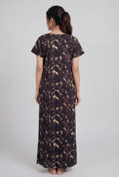 Elegant Printed Cotton Feeding nighty for women | Free size