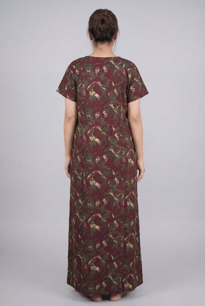 Elegant Printed Cotton Feeding nighty for women | Free size