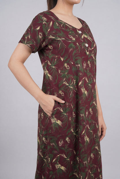 Elegant Printed Cotton Feeding nighty for women | Free size