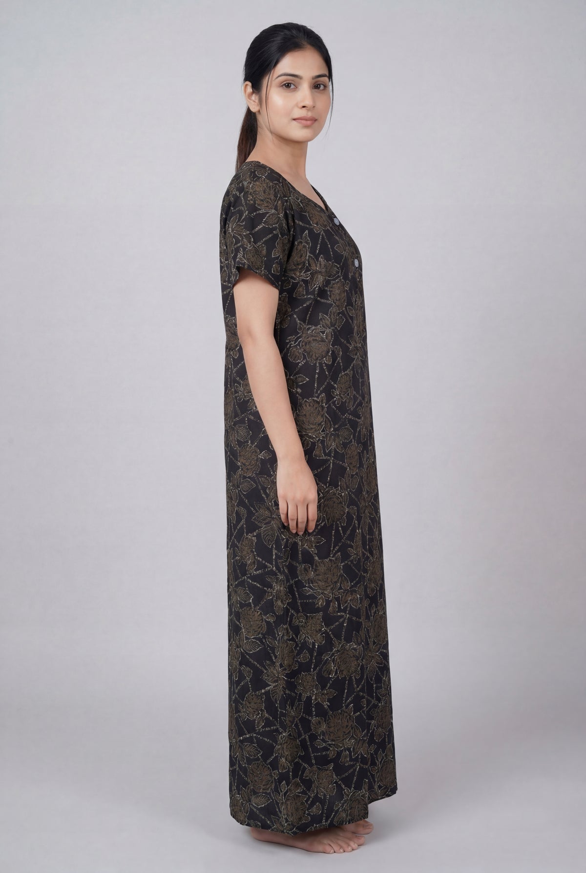 Discharge Printed Cotton Feeding nighty for women | Free size