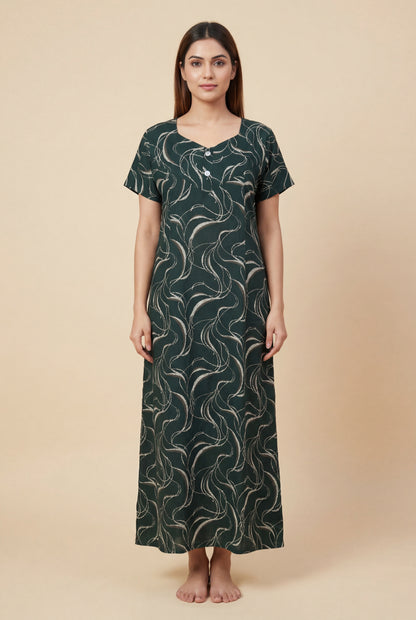Stylish Printed Cotton Feeding nighty for women | Free size
