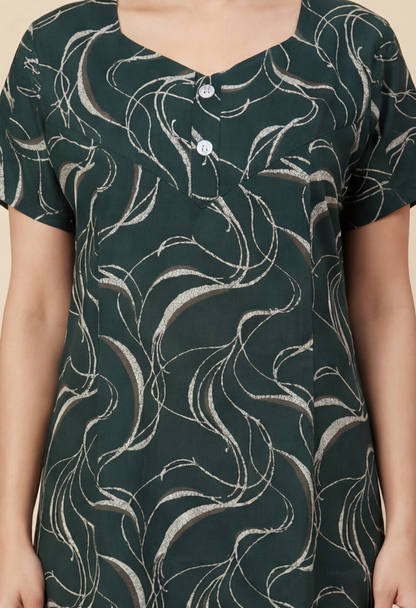 Stylish Printed Cotton Feeding nighty for women | Free size