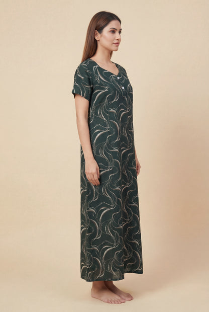 Stylish Printed Cotton Feeding nighty for women | Free size