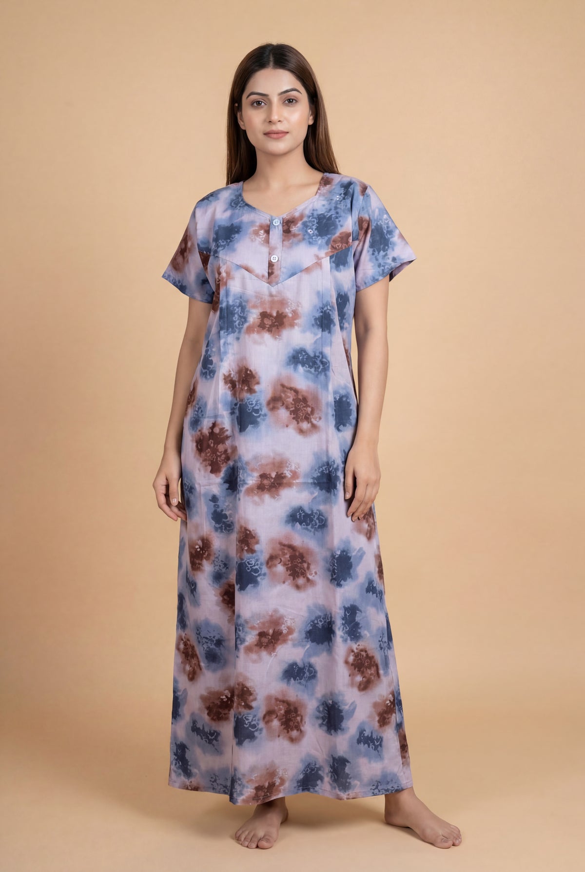 Elegant Printed Cotton Feeding nighty for women | Free size
