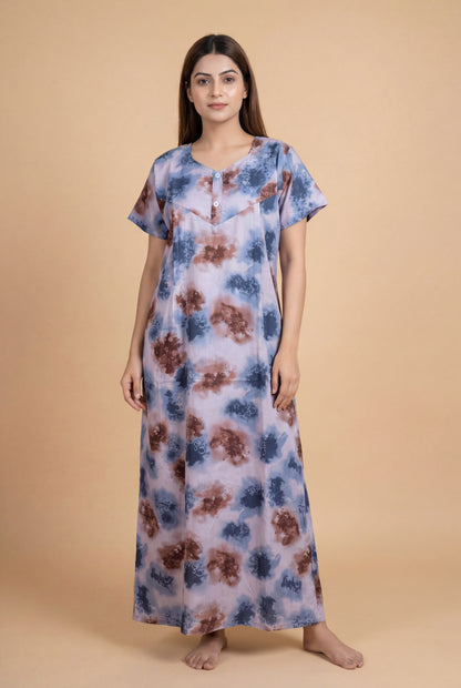 Elegant Printed Cotton Feeding nighty for women | Free size