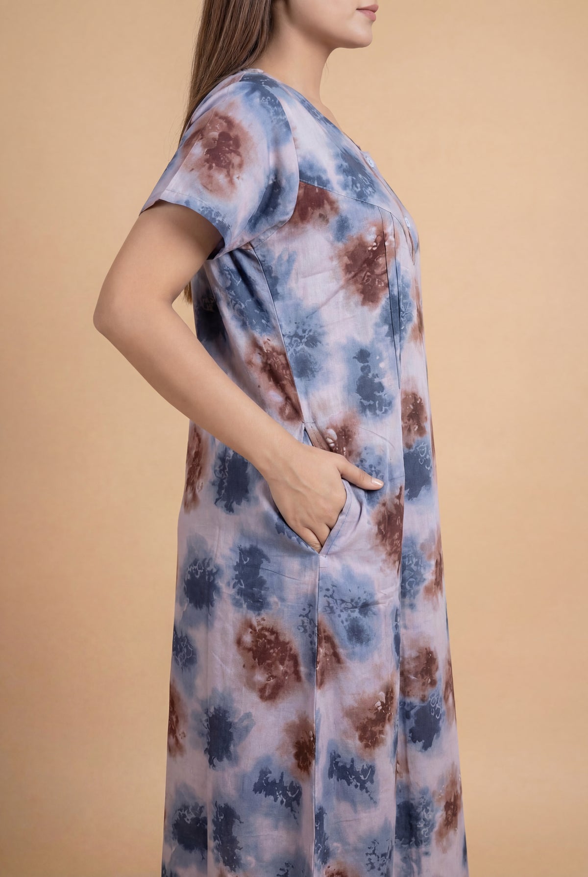 Elegant Printed Cotton Feeding nighty for women | Free size