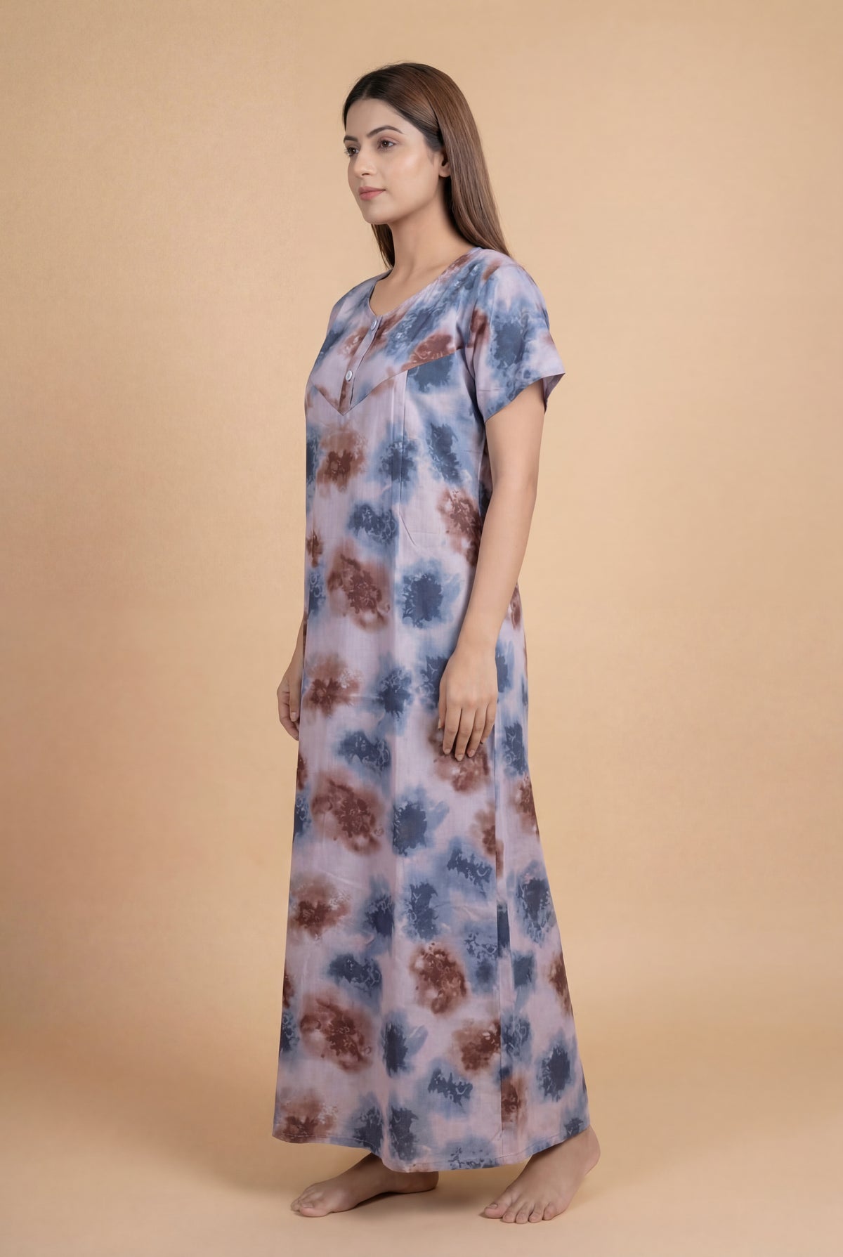 Elegant Printed Cotton Feeding nighty for women | Free size