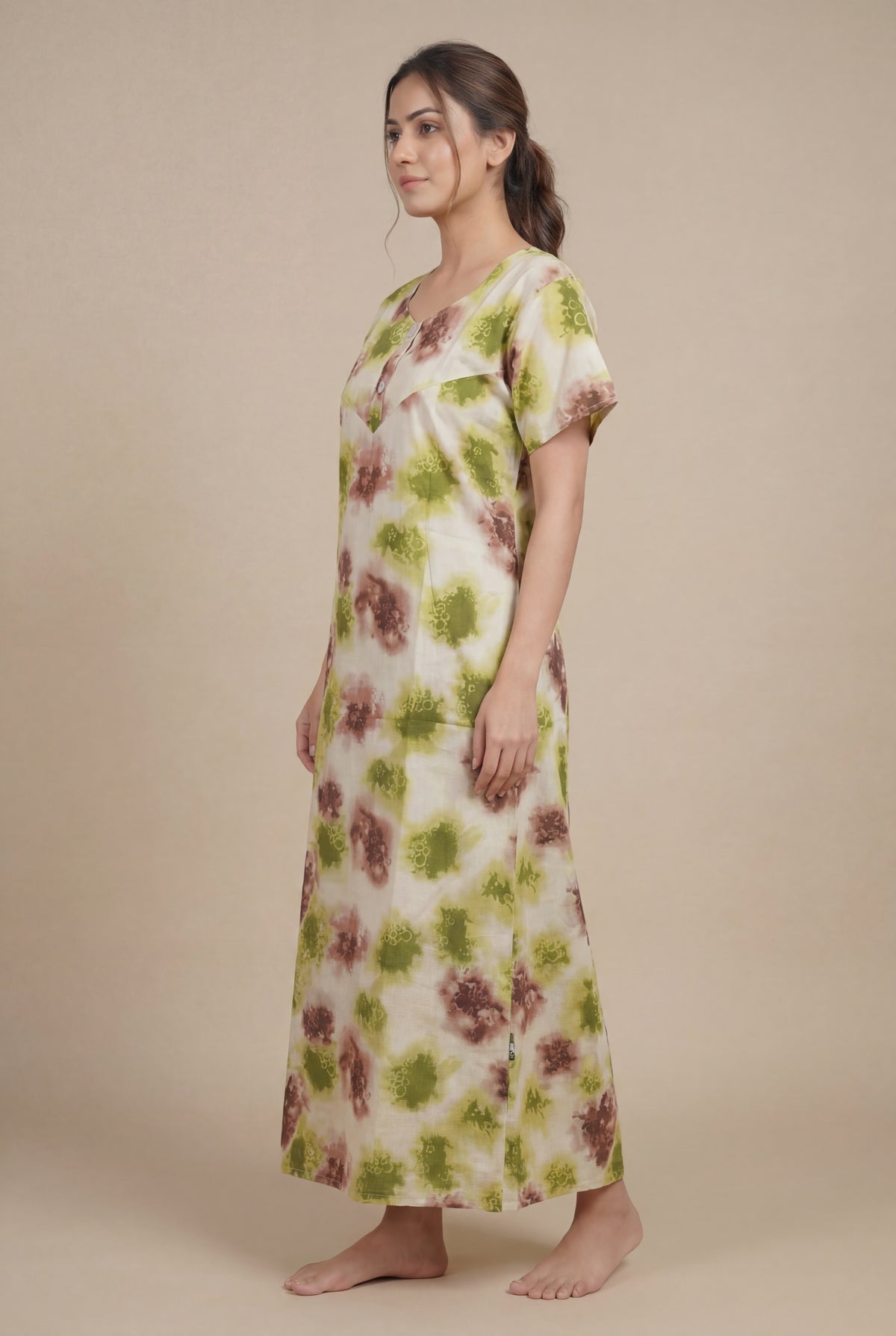 Elegant Printed Cotton Feeding nighty for women | Free size