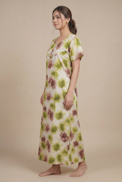 Elegant Printed Cotton Feeding nighty for women | Free size