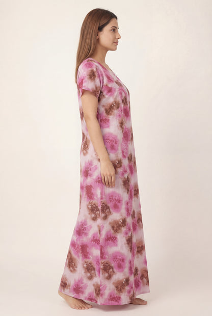 Elegant Printed Cotton Feeding nighty for women | Free size