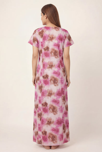 Elegant Printed Cotton Feeding nighty for women | Free size