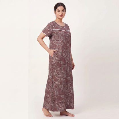 Comfort Fit Cotton printed nightgown | Free size