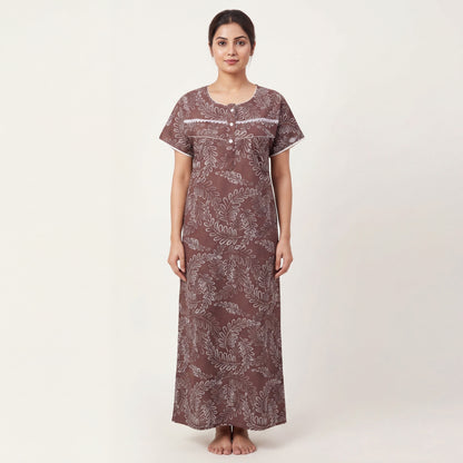 Comfort Fit Cotton printed nightgown | Free size