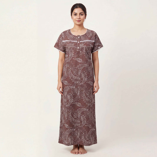Comfort Fit Cotton printed nightgown | Free size