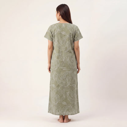 Stylish Floral Printed Cotton nightdress | Free size