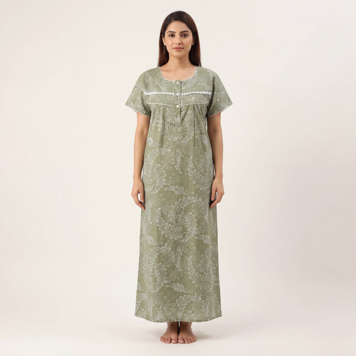 Stylish Floral Printed Cotton nightdress | Free size