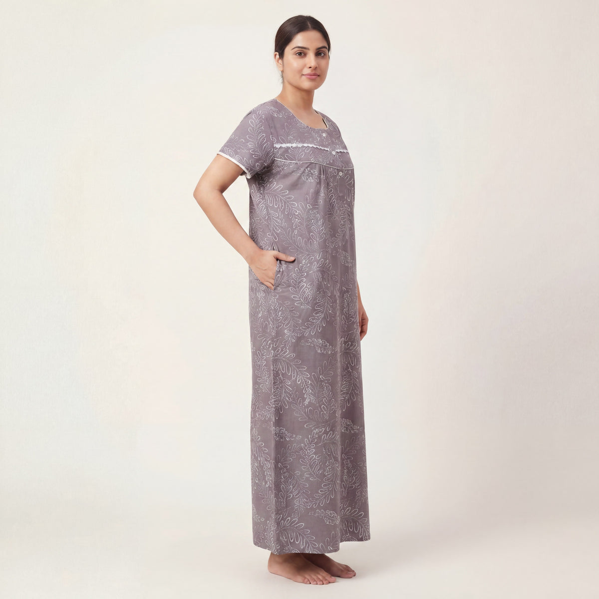 Elegant print Cotton nighty for Women | Free size